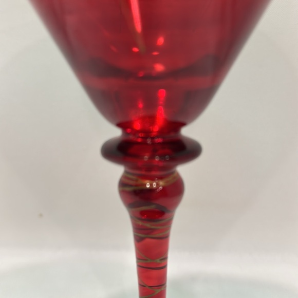 Vintage Pier 1 One Cofetti Hand Blown withh Gold Hand Painted. 8” tall x 5” Rim - Picture 3 of 7